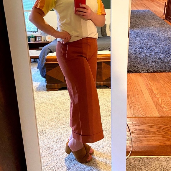 J. Crew Pants - J Crew Wide Leg Crop Linen Blend Pants Womens size 4